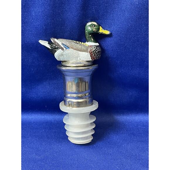 Vintage Metal Screw Top Spout Bottle Stopper Duck Design - Picture 3 of 7